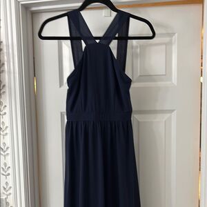 Lulu's Navy Blue Halter Maxi Sundress